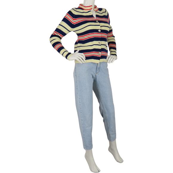 Vintage 70s Carol Evans Penney's Striped Cardigan - Picture 2 of 8